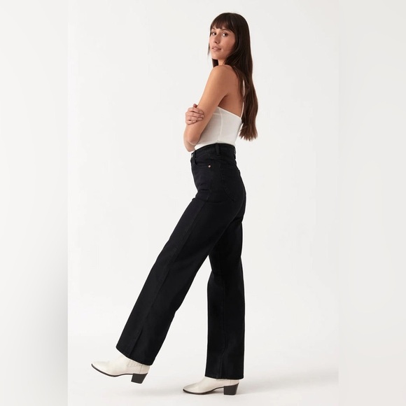 Rollas Heidi High Rise Loose Straight Jean Black 31 12 baggy grunge edgy punk - Picture 4 of 13